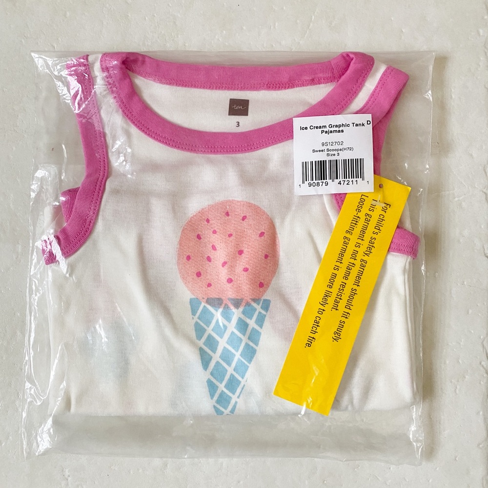 Tea Collection Tank Top Pajamas PJs Ice Cream Size 3 New with Tags